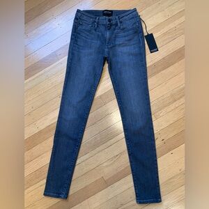 NWT BLACK ORCHID JUDE MID-RISE BLACK/GRAY SUPER SKINNY JEANS IN SIZE 25